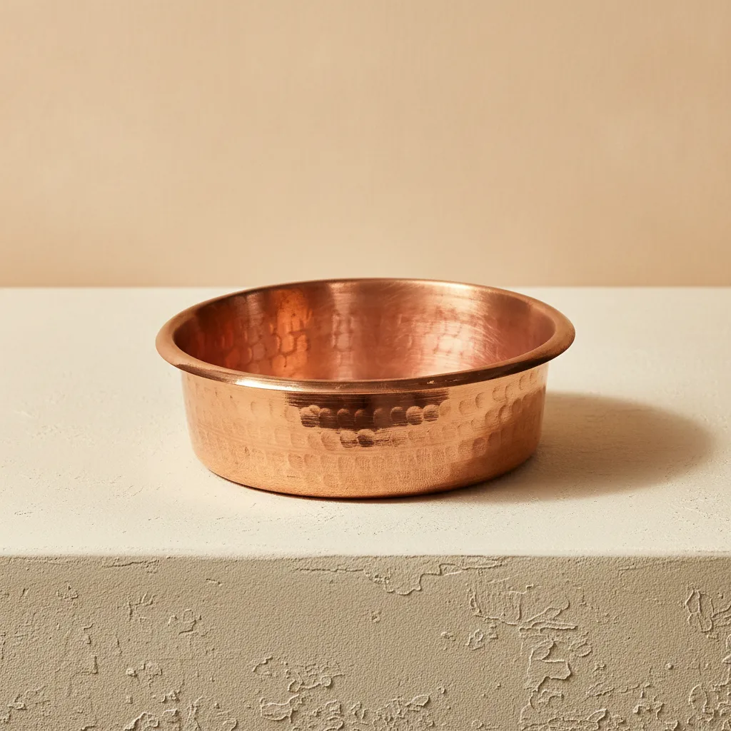 copper cereal bowl for wholesale export with purity test report and food-related certificate available on request