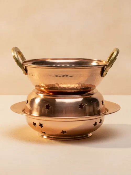 copper massage oil warmer 9 inch diameter and 8 inch height