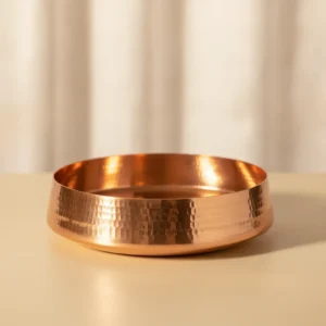 copper serving bowl for wholesale export with purity test report and food-related certificate available on request