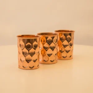 diamond hammered copper cup 300ml geometric copper drinking tumbler
