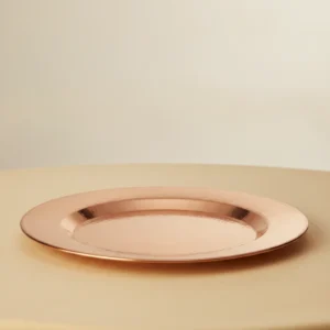 handcrafted hammered copper charger plate for elegant dining table settings
