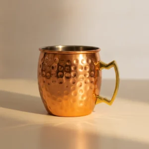 hammered copper mug with handle for wholesale copper drinkware, HSN code 74181022