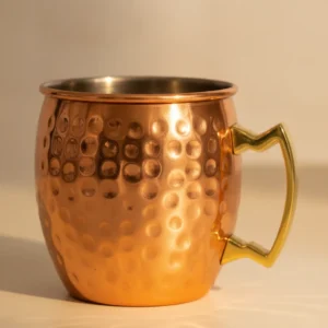 hammered copper mug with handle 3x3x4 inch handcrafted copper drinkware
