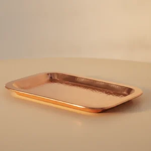 hammered copper serving tray 10x6 handcrafted for serving and display