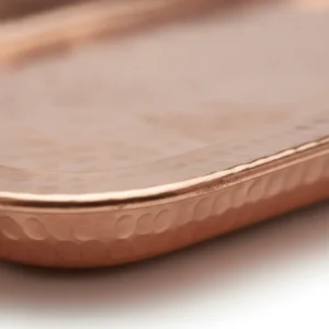 hammered copper serving tray for wholesale export with purity test report and food-related certificate available on request