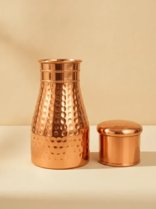 hammered copper water pot 1 litre made from 99%+ pure copper