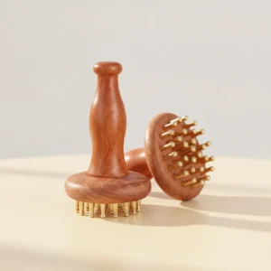 Kansa scalp  & body massager with teak wood handle weighing 200 grams