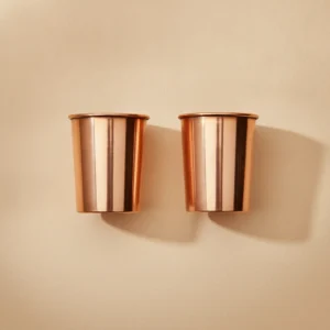 plain copper cup with smooth natural copper finish for drinking water