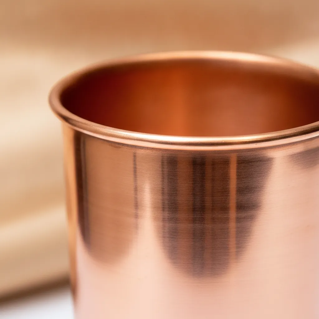 plain copper cup 300ml minimalist copper drinking glass