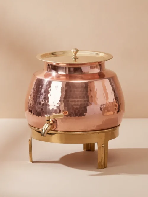 plain copper pitcher with stand 2 litre made from pure copper