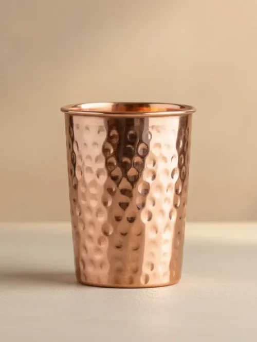 plain hammered copper cup 300ml made from 99%+ pure copper