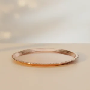 round copper tray 12 inch with smooth natural copper finish
