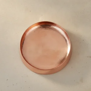 handcrafted round copper tray 12 inch for dining and home décor